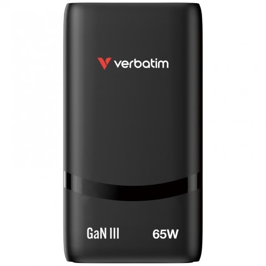 Verbatim Fold n GO Charger GaN 65W 2xUSB-C black