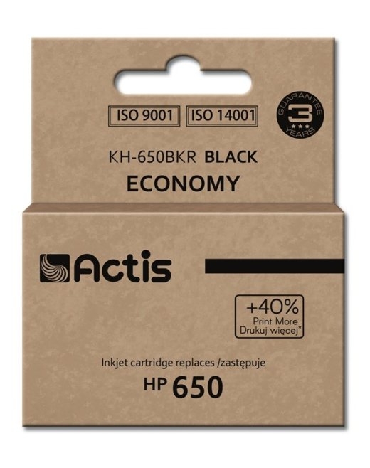 Actis KH-650BKR ink (replacement for HP 650 CZ101AE; Standard; 15 ml; black)