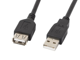 Extension cable USB 2.0 AM-AF black 1.8M