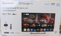 SALE OUT. Sharp 43GR8265E 43" Smart TV Google TV 4K Ultra HD DAMAGED PACKAGING