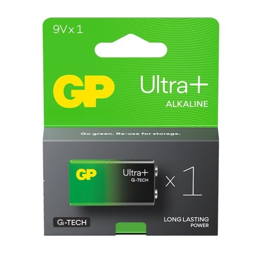 GP Battery ALKALINE BATTERY 6LR61 9V GP ULTRA+ 1PCS.