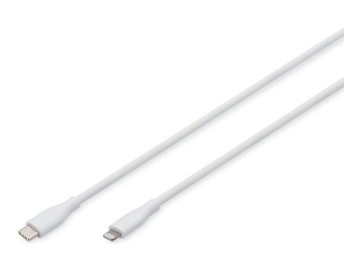 Digitus Lightning silicone connection cable, USB-C - Lightning, 1m AK-600110-010-W