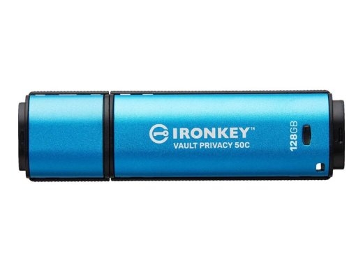 Kingston USB flash drive IronKey Vault Privacy 50C - USB 3.2 Gen 1 - 256 - black/blue