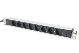 Digitus Aluminum outlet strip with 8 safety outlets DN-95401 Sockets quantity 8