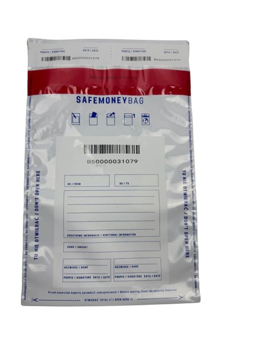 Bestpak SAFEMONEYBAG Safe deposit envelopes white B5 190mmx260mm+35mm 100 pieces