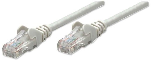 Intellinet Network Patch Cable, Cat5e, 3m, Grey, CCA, U/UTP, PVC, RJ45, Gold Plated Contacts, Snagless, Booted, Lifetime Warranty