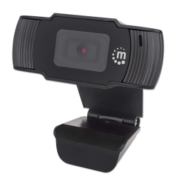 Manhattan USB Webcam, Two Megapixels (Clearance Pricing), 1080p Full HD, USB-A, Integrated Microphone, Adjustable Clip Base, 30 frame per second, B...