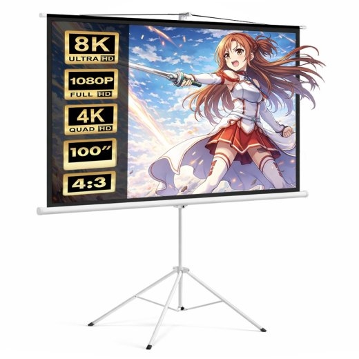 Projector screen 100'' / portable/ Fixed / 4:3 200x150