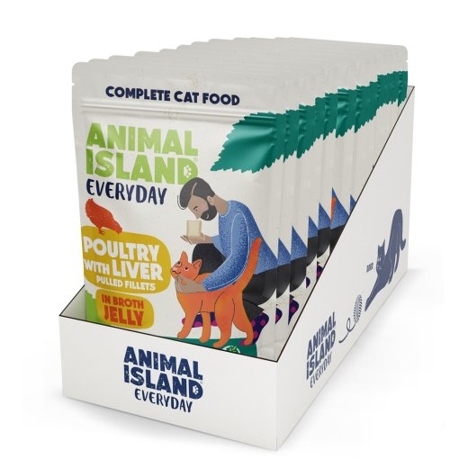 ANIMAL ISLAND Everyday Poultry and liver in jelly - wet cat food - 12 x 85g
