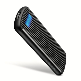 AXAGON USB-C 10Gbps M.2 NVMe SSD Enclosure, Screwless, RIBBED Aluminum EEM2-SC