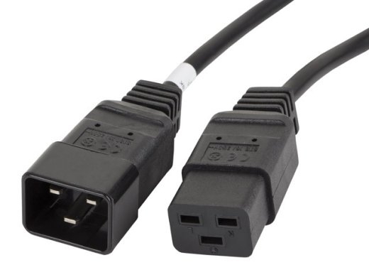 Power cord extension cord IEC 320 C19 - C20 VDE 1.8M VDE black