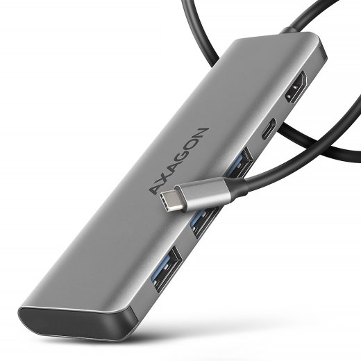 Axagon HMC-5H USB hub 5in1 5Gb ps, 3xUSB, HDMI, PD100W