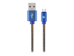 Cablexpert Premium Jeans (Denim) Type-C USB Cable with Metal Connectors CC-USB2J-AMCM-1M-BL