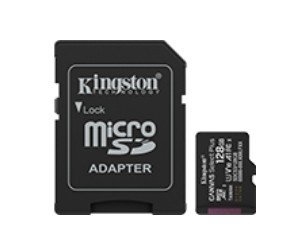 Kingston microSD memory card 128GB Canvas Select+ G3 150MB/s with adapter