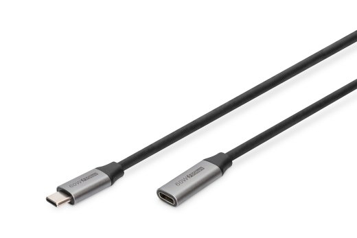 Digitus USB-C/M to USB-C/F Extension Cable DB-300230-010-S USB-C to USB-C USB C, plug USB-C jack