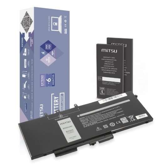 Mitsu Battery GJKNX for Dell Latitude 5280 5480 5490 5590 8500mAh 8500 mAh (64.6 Wh) 7.6V (7.4V)