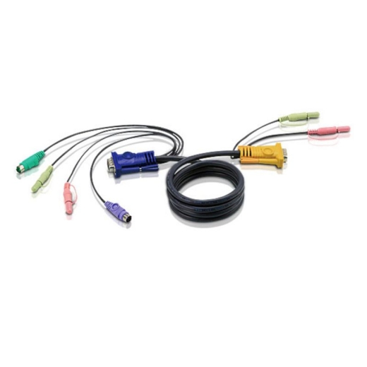 ATEN PS/2 KVM Cable 2L-5303P - KVM/KVM - 3 m - with 3-in-1 SPHD and Audio