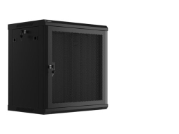 Hanging cabinet 19 inches 12U 600x450 perforated doors (flat pack) black