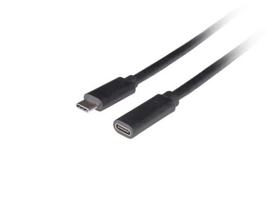 Lanberg Extension cord USB-C M/F 3.1 0.5m black