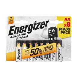 Energizer Battery Alkaline Power AA E91 8 pcs Blister