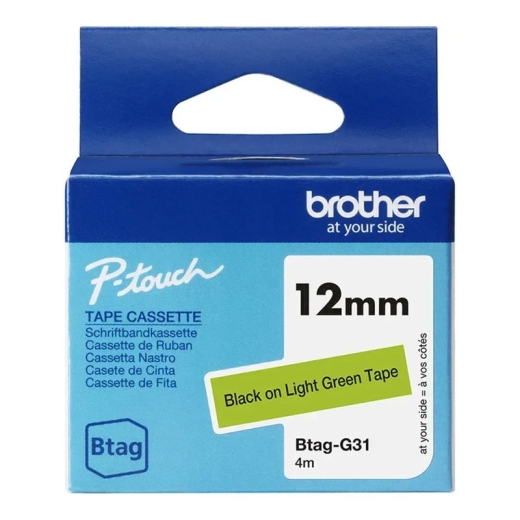 Brother Label Tape BTAG-G31 - 12 mm x 4 m - Black on Green