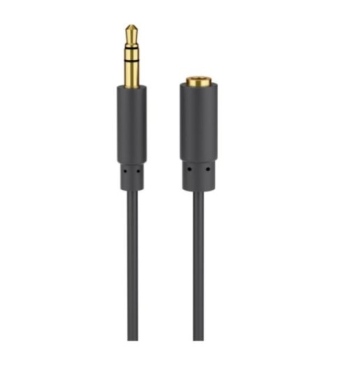 Goobay Headphone and audio AUX extension cable; 3.5 mm; 3-pin; slim 97122