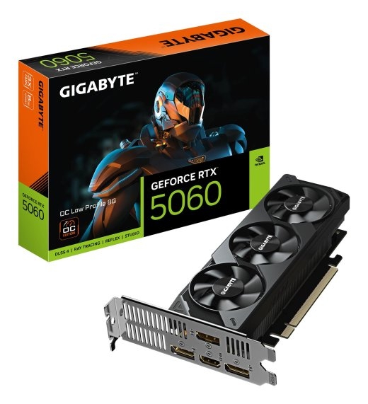 Graphics Card GIGABYTE NVIDIA GeForce RTX 5060 8 GDDR7 128 bit PCIE 5.0 16x GPU 2512 MHz Triple slot Fansink GV-N5060OC-8GL