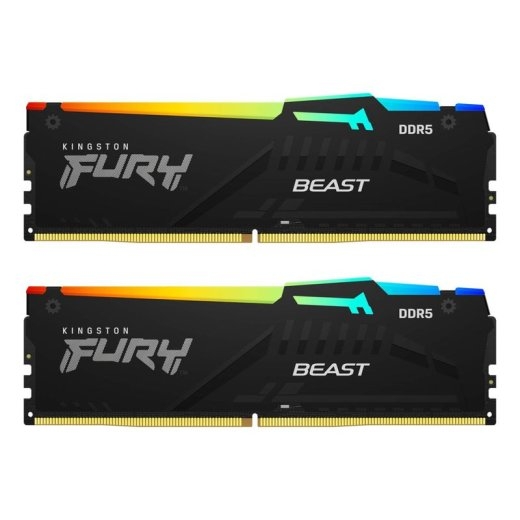 Kingston RAM FURY Beast RGB - 32 (2 x 16 Kit) - DDR5 6800 UDIMM CL34
