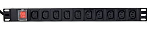 EnerGenie EG-PDU-10C132C19 Power distribution unit (PDU), 10 pcs C13 sockets, 1U, 16A, C20 plug 2 m cable, black