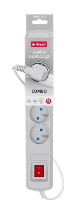 Activejet grey power strip with cord ACJ COMBO /1,5M/BEZP. AUT/S