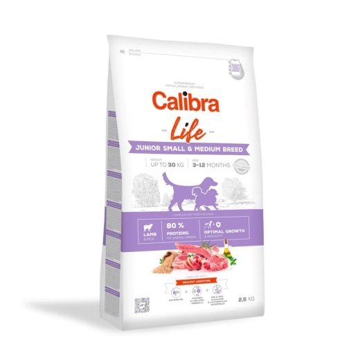 CALIBRA Dog Life Junior Small&Medium Breed Lamb - dry dog food - 2,5kg