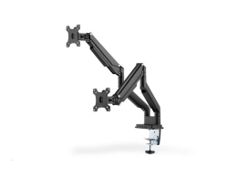 Digitus Desk Mount Universal Dual Monitor Mount with Gas Spring and Clamp Mount Swivel, height adjustment, rotate Black