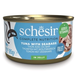 SCHESIR in jelly Tuna with sea bass - wet cat food - 85 g