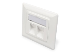 Digitus Wallplate for Keystone Modules, German type, middle plate 50x50 mm, frame 80x80 mm DN-93801-1