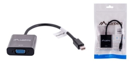 Lanberg AD-0006-BK video cable adapter 0.2 m VGA (D-Sub) Mini DisplayPort Black