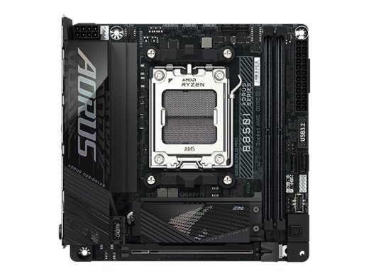 Gigabyte B850I AORUS PRO Processor family AMD Processor socket AM5 DDR5 Supported hard disk drive interfaces SATA, M.2 Number of SATA connectors 2