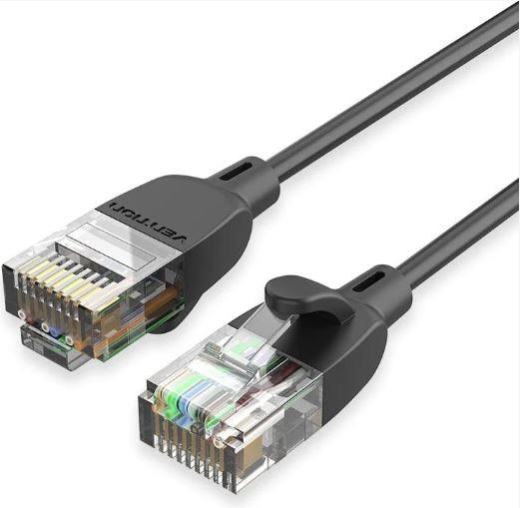 PATCH CABLE CAT.6A UTP/1.5M BLACK SLIM IBIBG VENTION