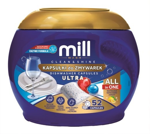 MILL CLEAN&SHINE Ultra 52 Dishwasher Capsules, 3kg