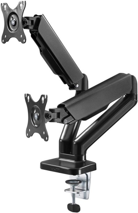 Goobay Desk Mount Double Monitor Mount with Gas Spring Swivel, Tilt, Rotation 17-32 " Maximum weight (capacity) 9 kg Black