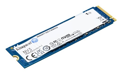 SSD KINGSTON NV3 1TB M.2 PCIE NVMe 3D NAND Write speed 4000 MBytes/sec Read speed 6000 MBytes/sec TBW 320 TB MTBF 200000 hours