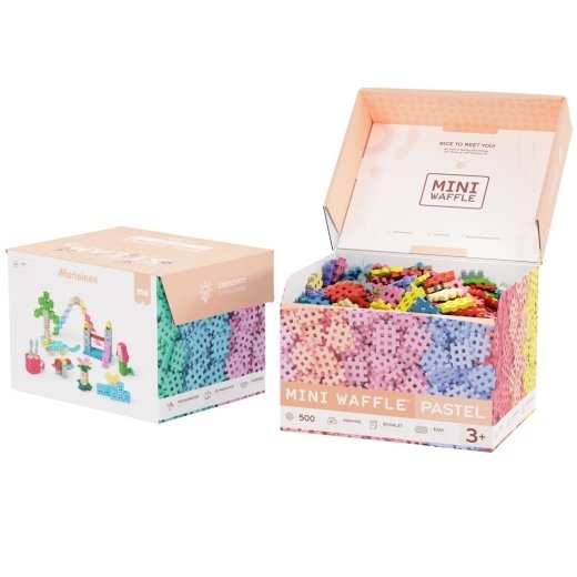 Marioinex Mini Waffle building blocks, 500 pieces, pastel colours