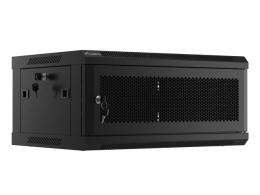 Hanging cabinet 19 inches 4U 600x450 perforated doors (flat pack) black