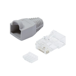 Plug connector CAT.6 100 pcs RJ45 unshielded gray