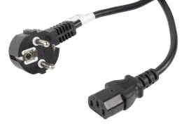 Lanberg CEE 7/7 to IEC 320 C13 Power Cord CA-C13C-11CC-0100-BK