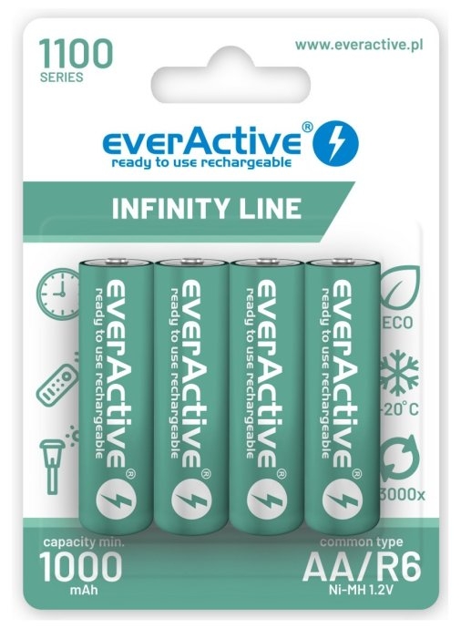 RECHARGEABLE BATTERIES 1100 mAH 4 PCS.
