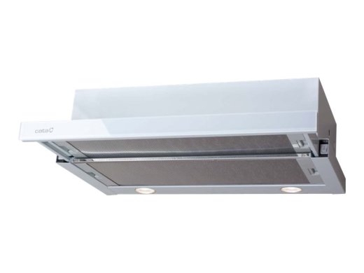 CATA Hood TF 2003 600 GWH Telescopic Energy efficiency class C Width 60 cm 390 m³/h Mechanical control LED White Glass