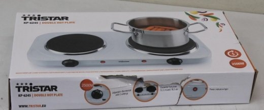 SALE OUT. Tristar KP-6245 Hot plate, 2 thermostats, 2 burners, 5 adjustable settings, Heat resisting housing, 1500W&1100W, White Tristar Free stand...