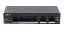 Switch DAHUA DH-SG4006P 6xRJ-45 ports RJ-45 Ports Type Gigabit Ethernet (10/100/1000) 4xPower over Ethernet (PoE) ports quantity Total Power over E...