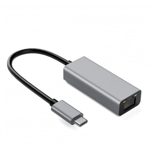 iBOX Adapter aluminum RJ45 to USB Typ C 10/100/100