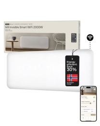 Mill Invisible Smart WiFi Heater PA2000WIFI4 Panel Heater 2000 W Suitable for rooms up to 24-28 m² White IPX4